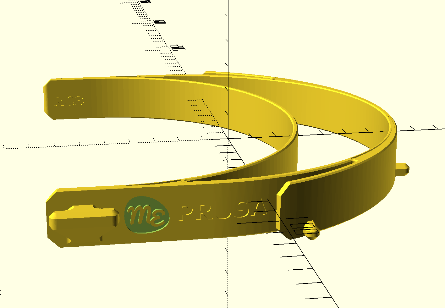 Screenshot of the object stamped with the logo in OpenSCAD